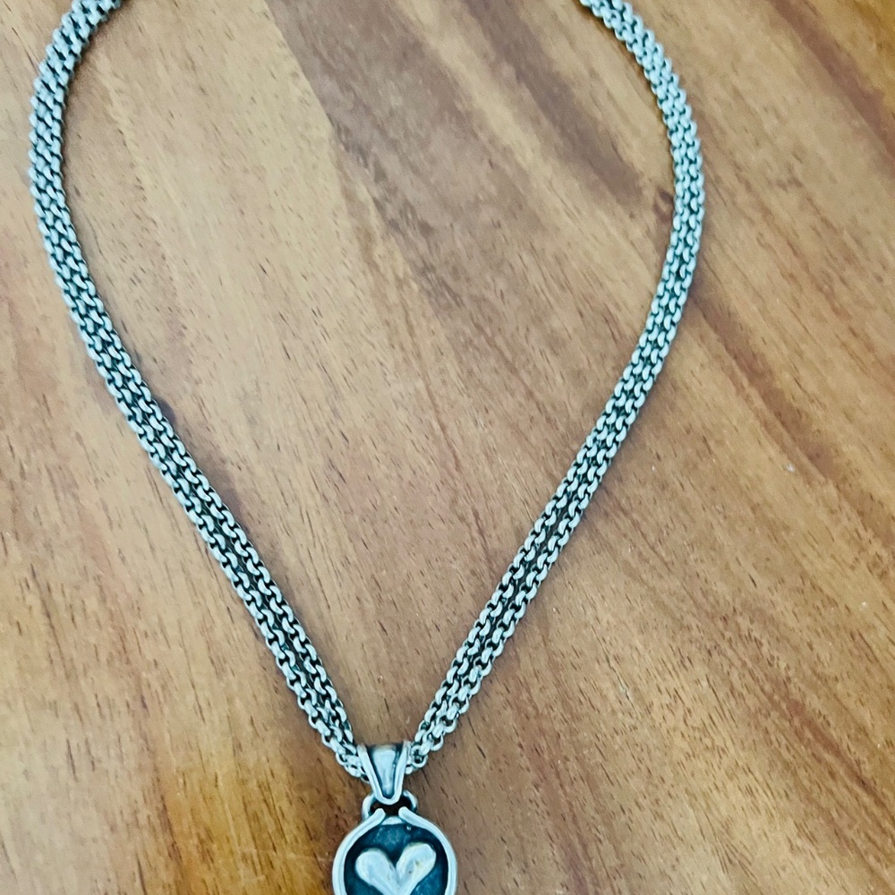 Choker Necklace With A Heart Pendant - (8" when clasped) - Picture 12 of 15